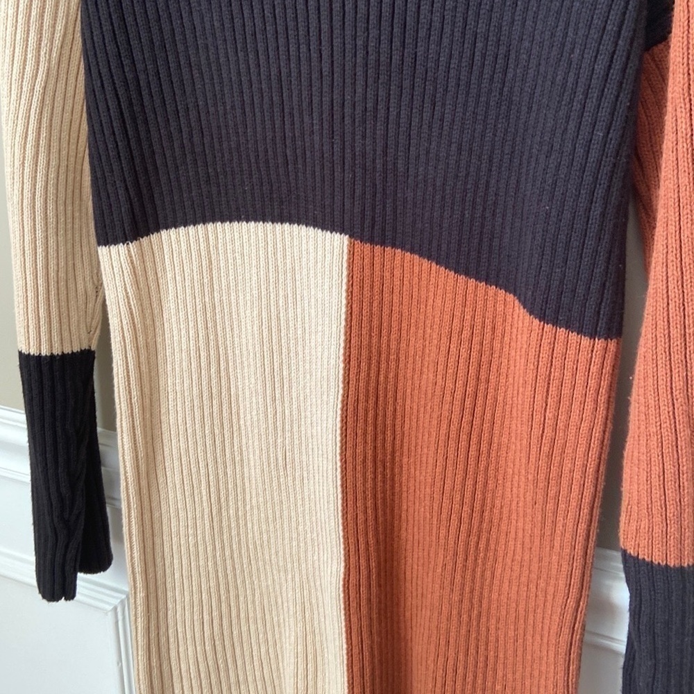 nwt Ribbed Colorblock Sweater Dress - Picture 8 of 9